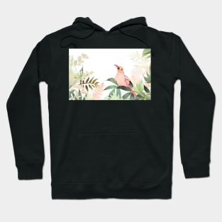 Whimsical and Cute Watercolor Bird Hoodie